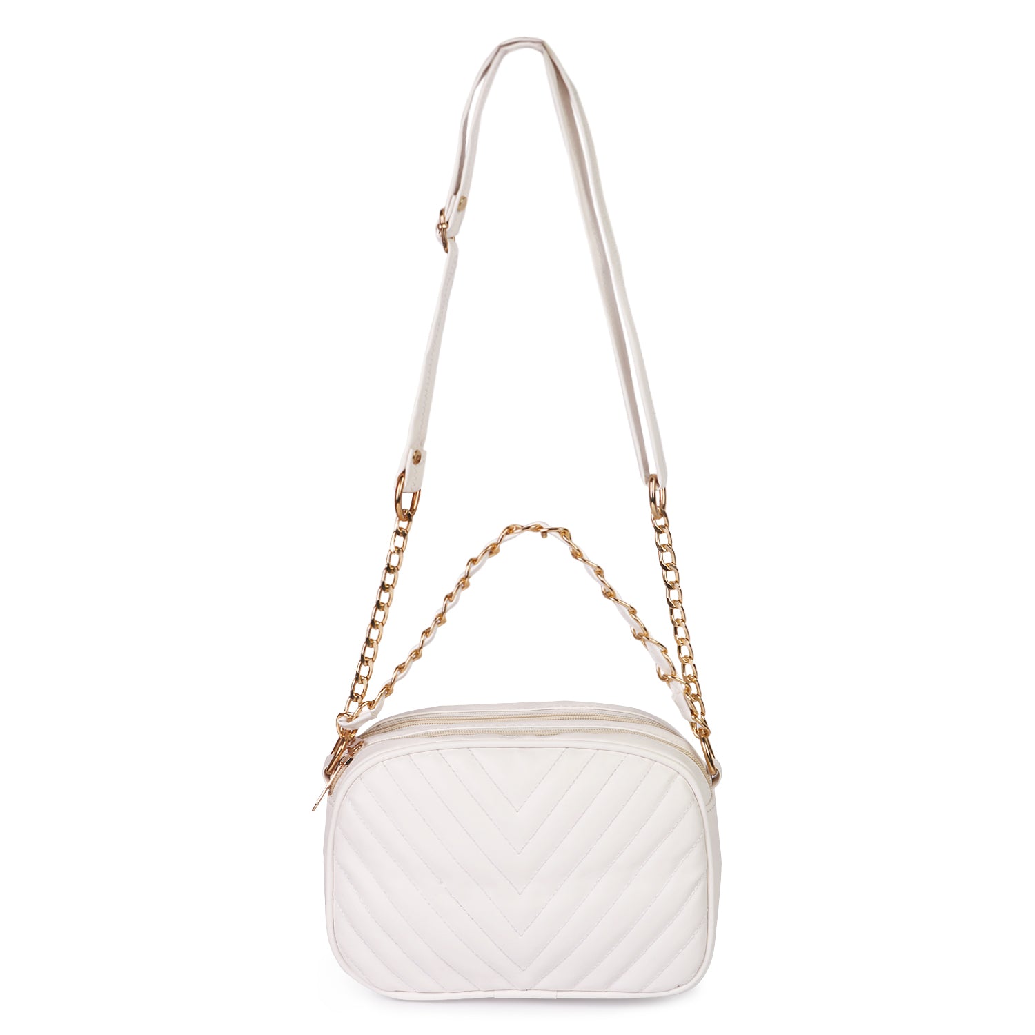 Princess Malibu Vegan Leather Quilted Sling Bag White Aliza Lifestyle