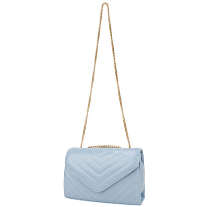 Miss Santorini Vegan Leather Quilted Sling Bag - Blue