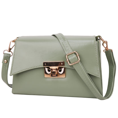 Devil Vegan Leather Satchel Box Sling Bag - Green