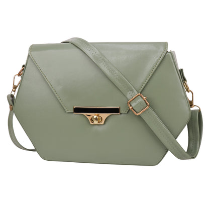 Miss Diamond Vegan Leather Box Sling Bag - Green