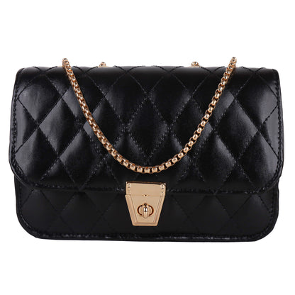 Miss Brasilia Vegan Leather Quilted Sling Bag - Black