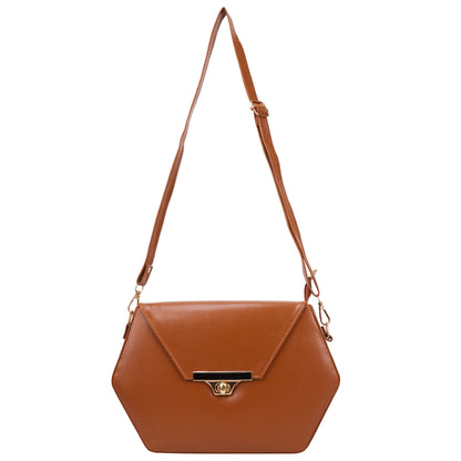 Miss Diamond Vegan Leather Box Sling Bag - Brown