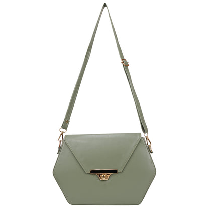 Miss Diamond Vegan Leather Box Sling Bag - Green