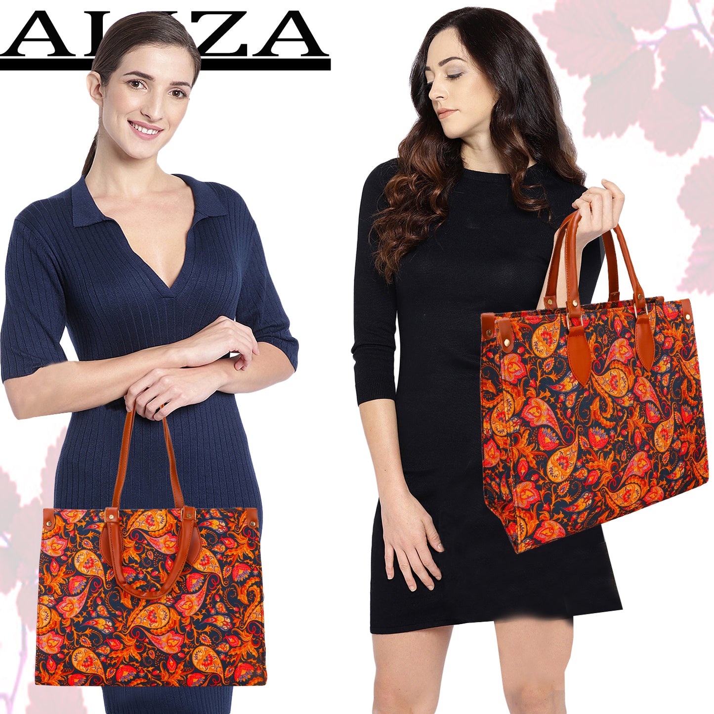 Gardinia Floral Canvas and Hand Bag - Brown