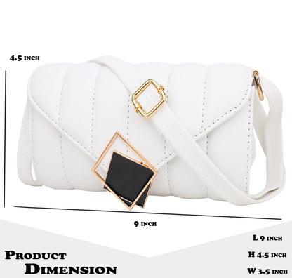 Princess Puffy Vegan Leather Quilted Sling Bag - White