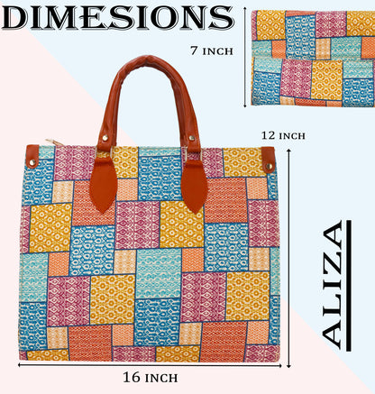 Gardinia Floral Canvas and Hand Bag - Multicolor