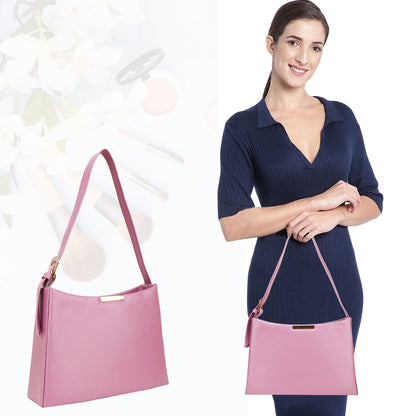 Cressida Vegan Leather Shoulder Handbag - Pink