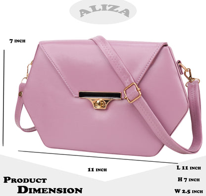 Miss Diamond Vegan Leather Box Sling Bag - Lavender