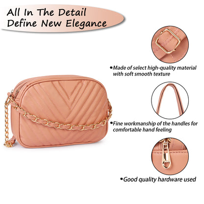 Princess Malibu Vegan Leather Quilted Sling Bag - Peach