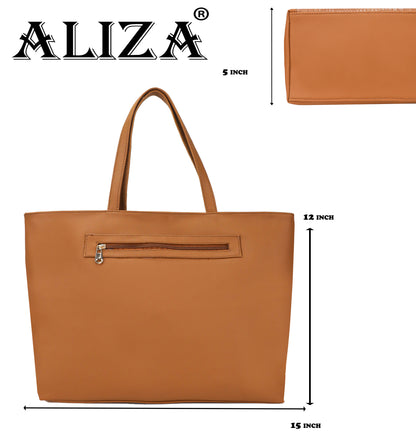 Althea Vegan Leather Formal Tote Bag - Brown