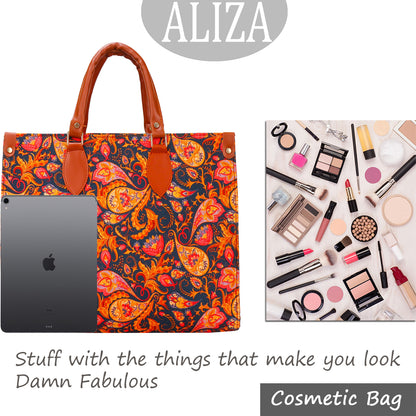 Gardinia Floral Canvas and Hand Bag - Brown