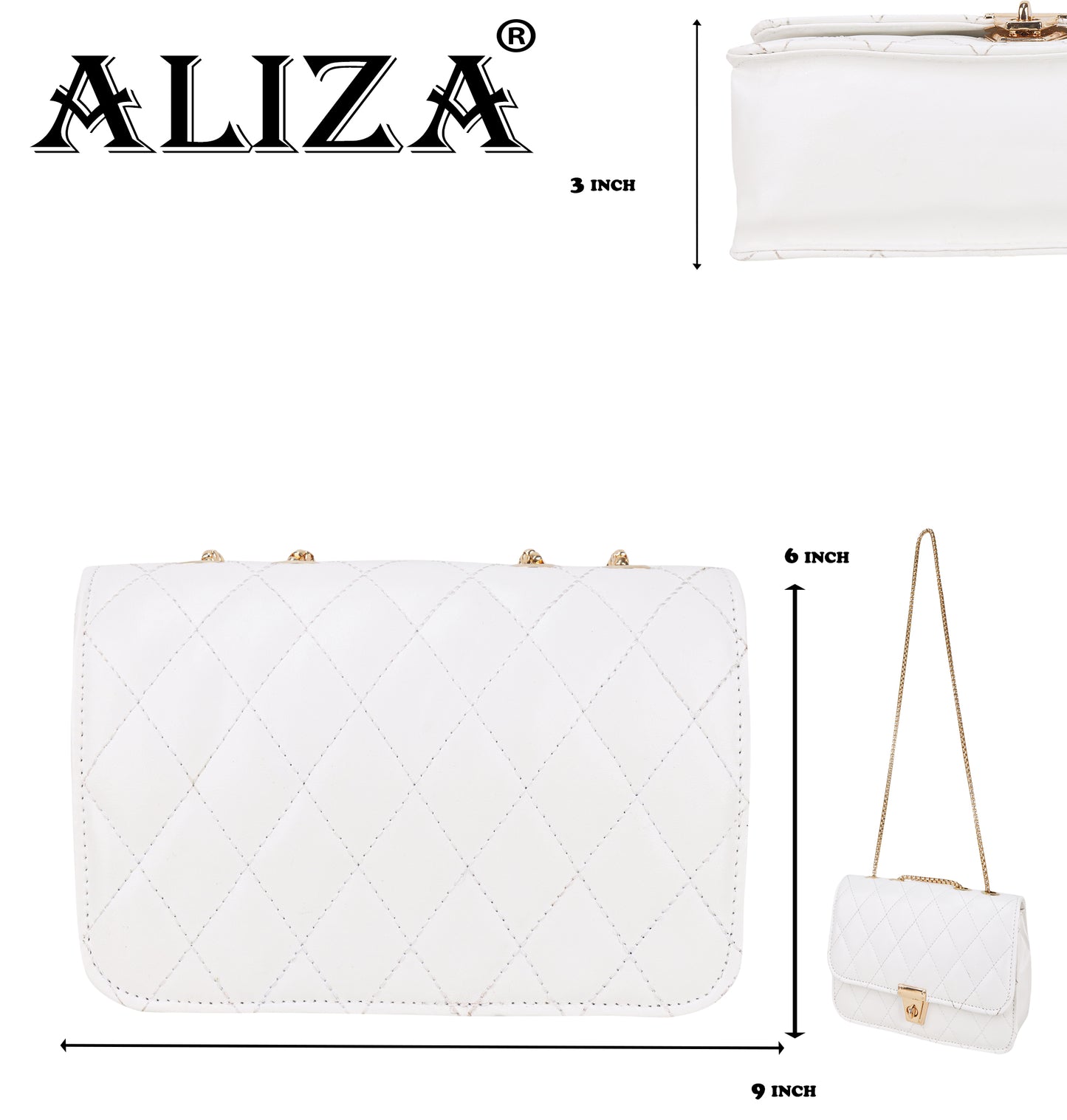 Miss Brasilia Vegan Leather Quilted Sling Bag - White