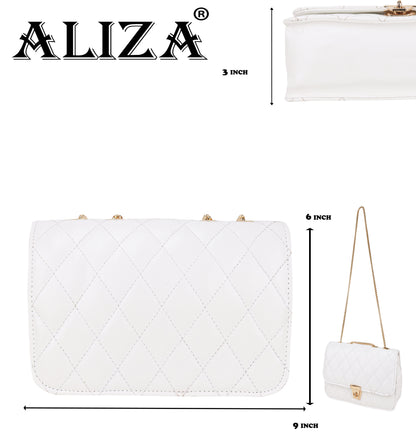 Miss Brasilia Vegan Leather Quilted Sling Bag - White