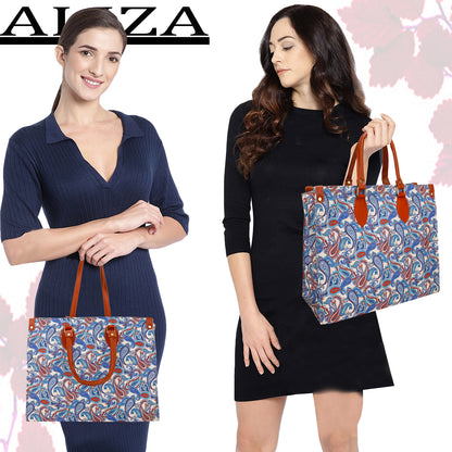 Gardinia Floral Canvas and Hand Bag - Sky Blue