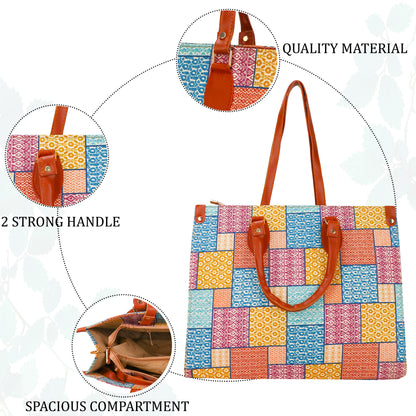 Gardinia Floral Canvas and Hand Bag - Multicolor