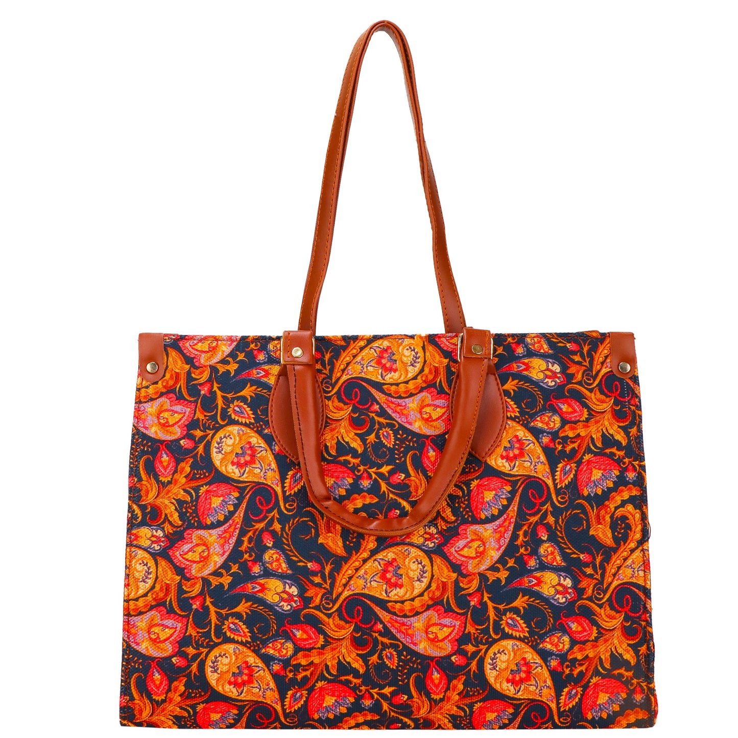 Gardinia Floral Canvas and Hand Bag - Brown