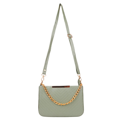 Miss Havana Vegan Leather Dotted Print Sling Bag - Green