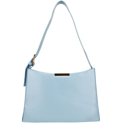 Cressida Vegan Leather Shoulder Handbag - Blue