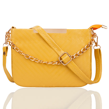 Miss Havana Vegan Leather Dotted Print Sling Bag - Yellow