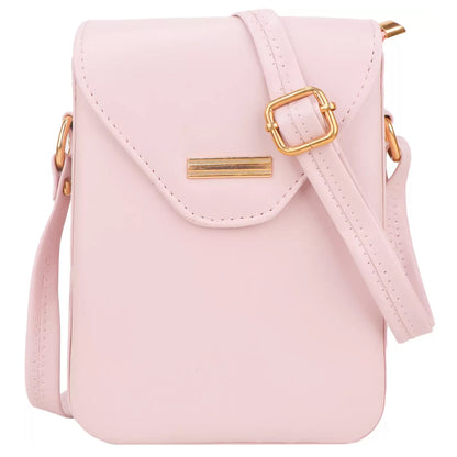 Miss Elona Vegan Leather Vertical Box Sling Messenger Bag - Pink