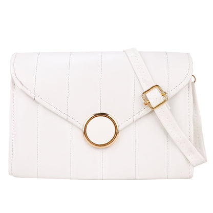 Ms. Puffy Vegan Leather quilted Sling Bag - White