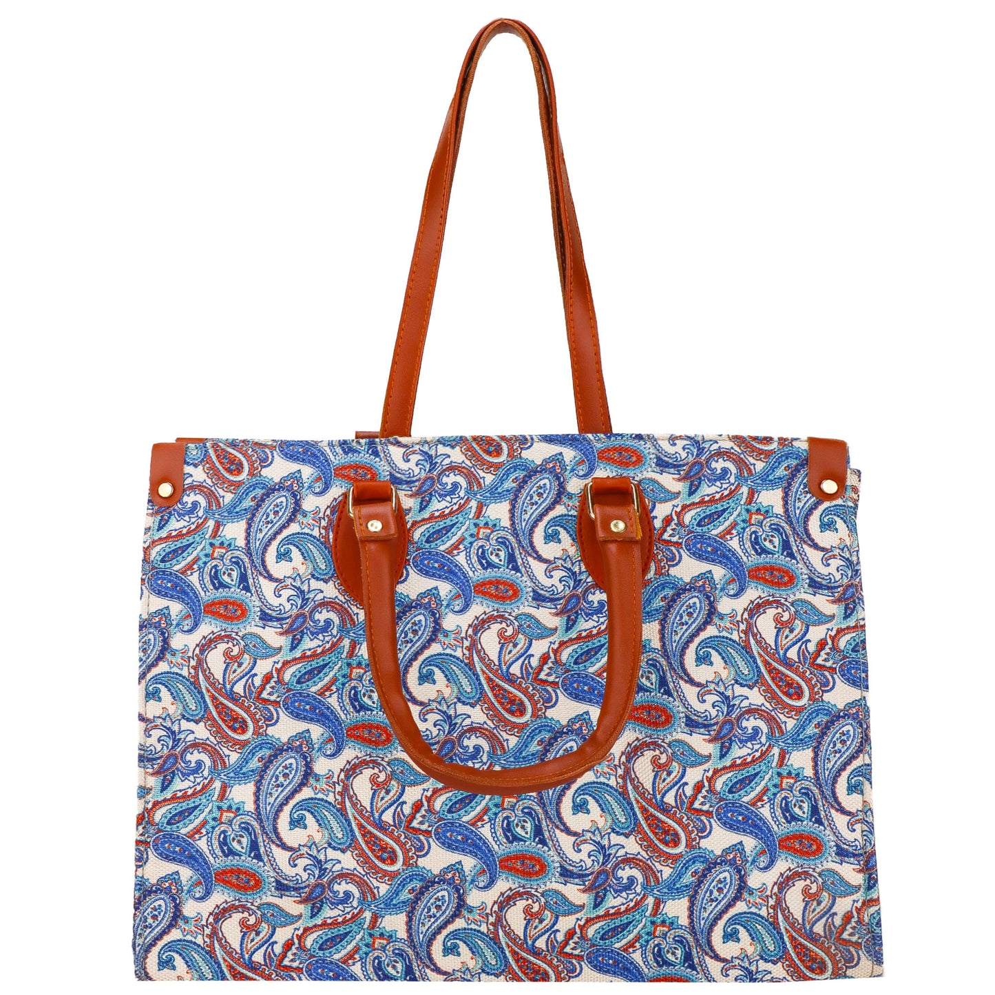 Gardinia Floral Canvas and Hand Bag - Sky Blue