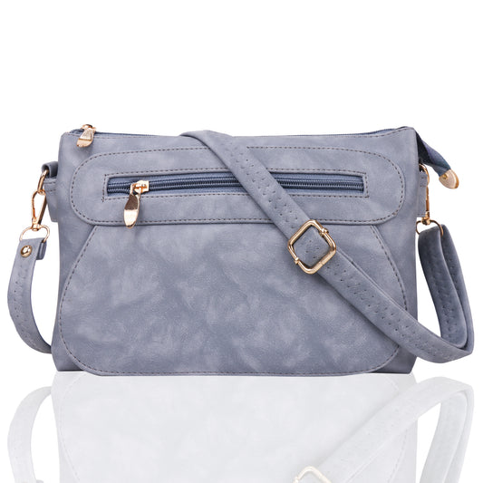 Florence Vegan Leather Suede Texture Sling Bag - Grey