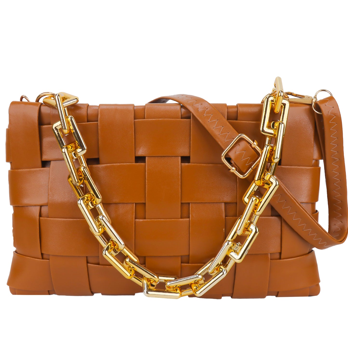 Miss Nairobi Vegan Leather Woven Sling Bag - Brown