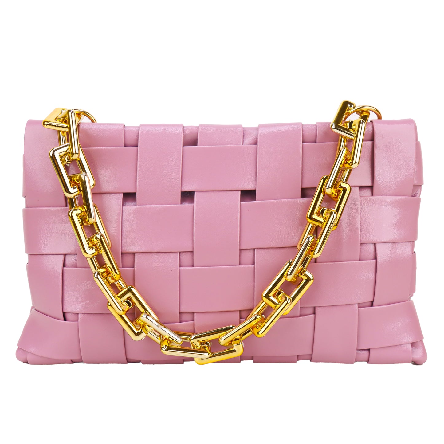 Miss Nairobi Vegan Leather Woven Sling Bag - Pink