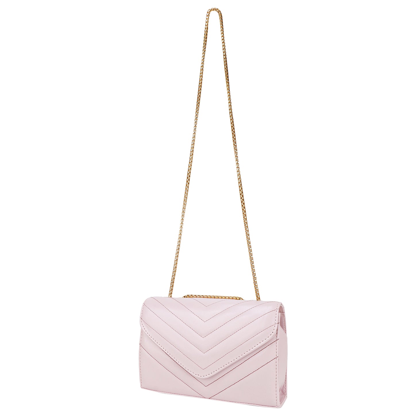 Miss Santorini Vegan Leather Quilted Sling Bag - Peach