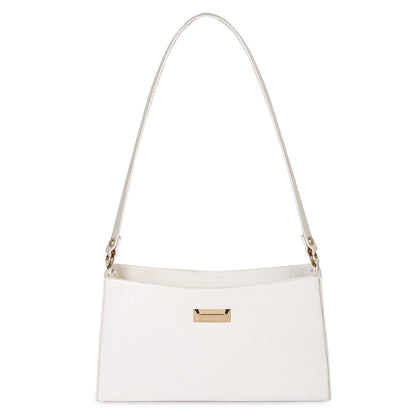 Princess Scarlet Vegan Leather Snake Skin Shoulder Bag - White