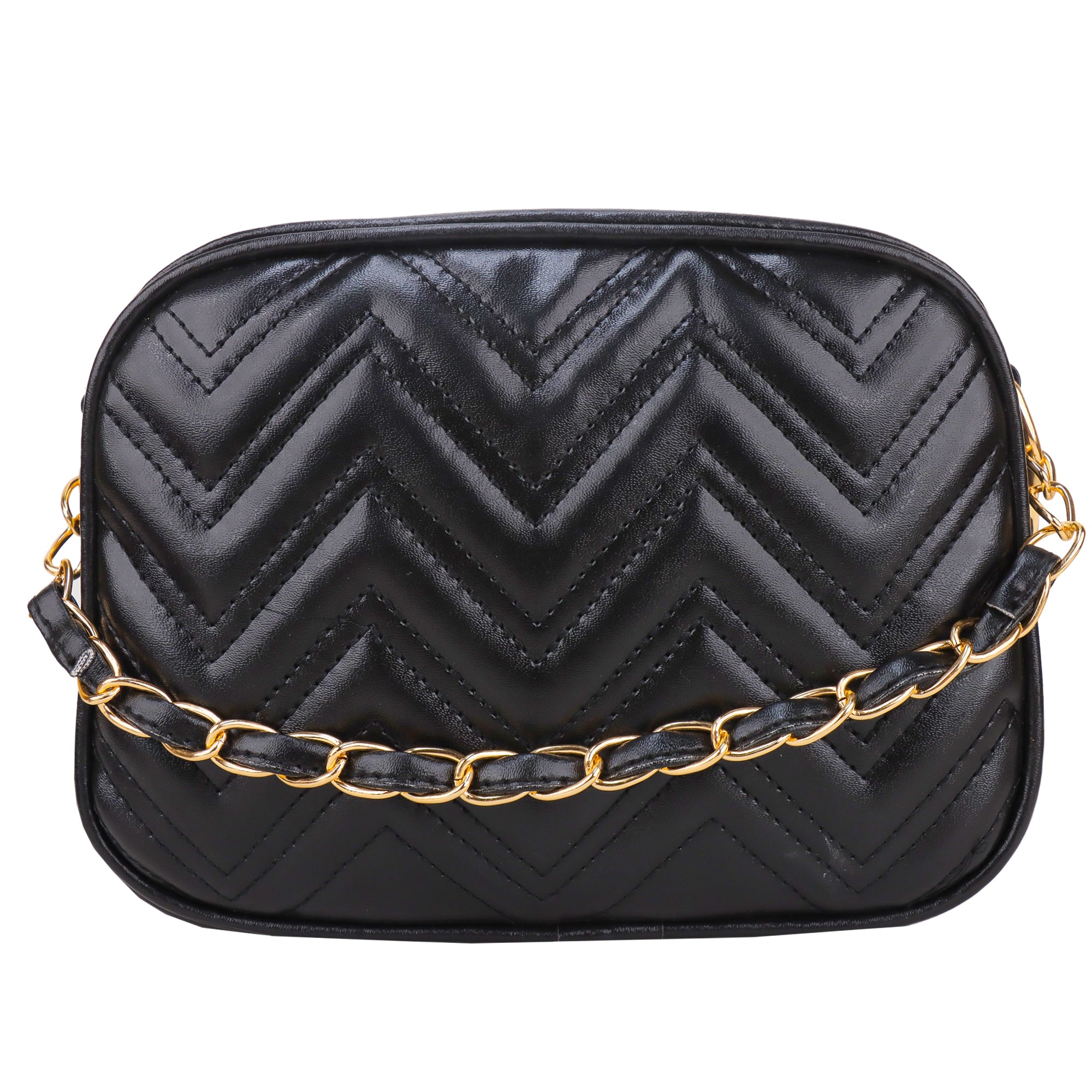 Miss Malibu Vegan Leather Quilted Sling Bag Black Aliza Lifestyle