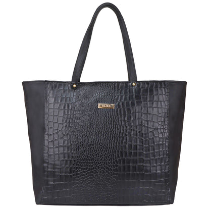 Althea Vegan Leather Formal Tote Bag - Black