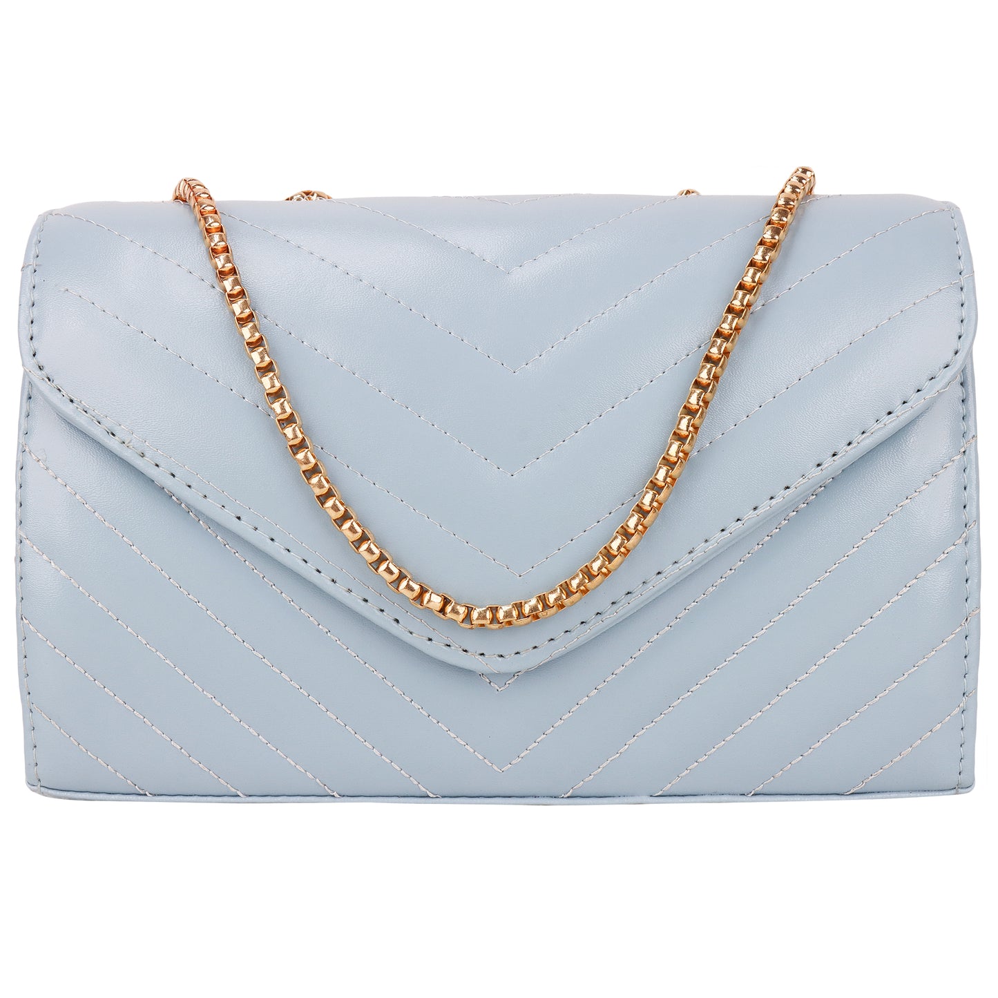 Miss Santorini Vegan Leather Quilted Sling Bag - Blue