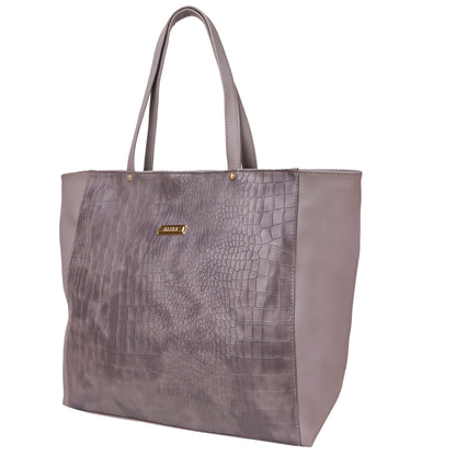 Althea Vegan Leather Formal Tote Bag - Grey