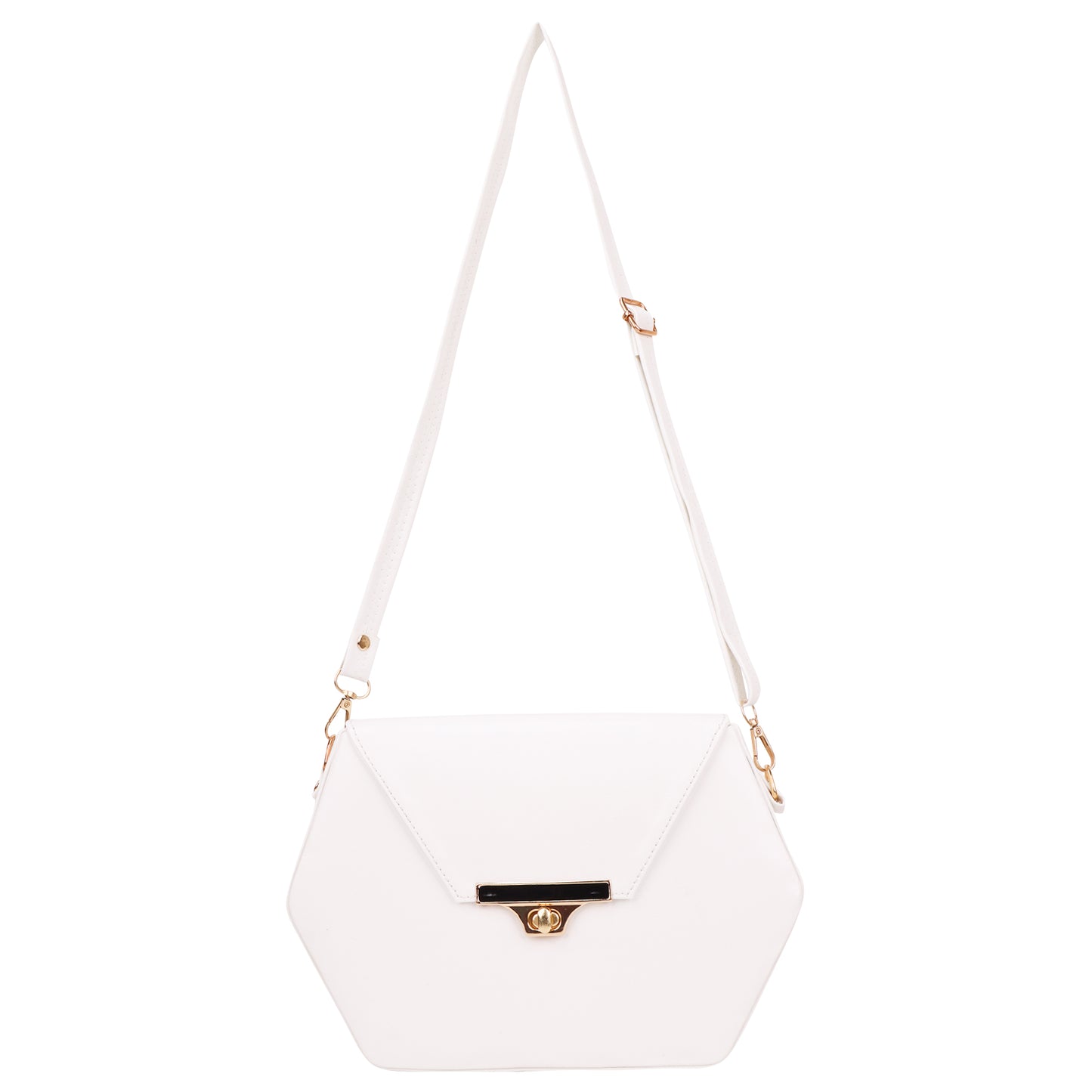 Miss Diamond Vegan Leather Box Sling Bag - White