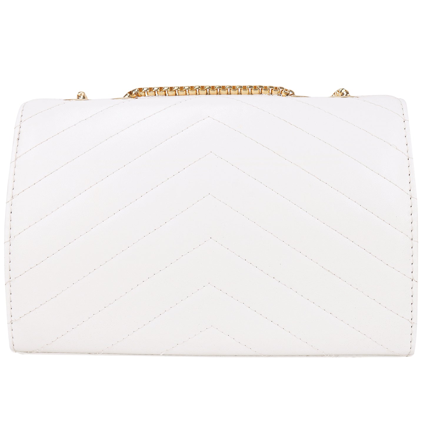 Miss Santorini Vegan Leather Quilted Sling Bag - White