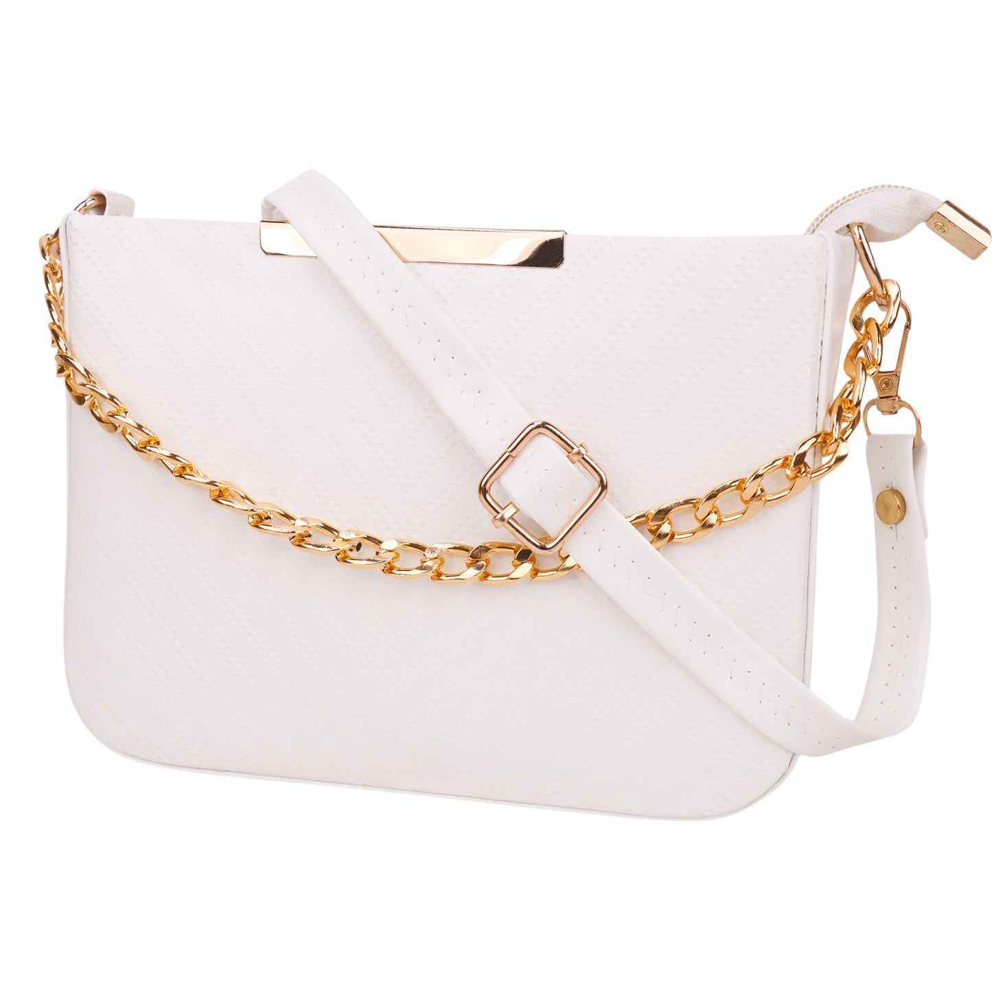 Miss Havana Vegan Leather Dotted Print Sling Bag - White