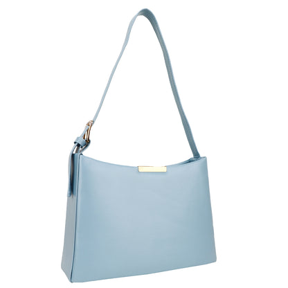 Cressida Vegan Leather Shoulder Handbag - Blue