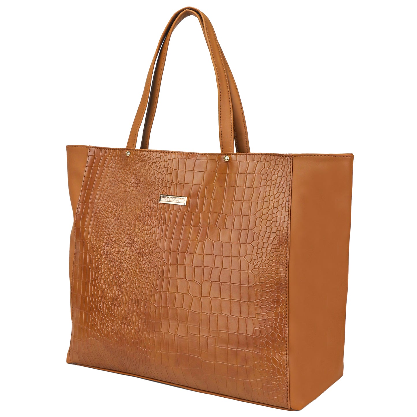 Althea Vegan Leather Formal Tote Bag - Brown