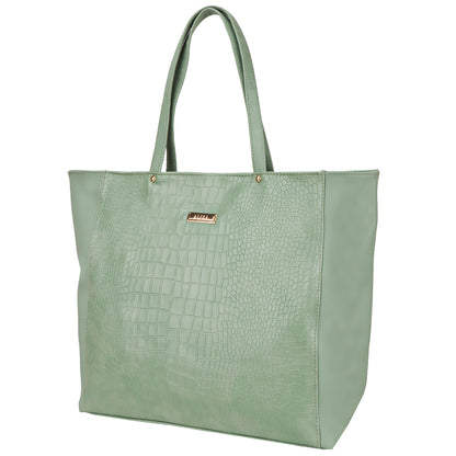 Althea Vegan Leather Formal Tote Bag - Green