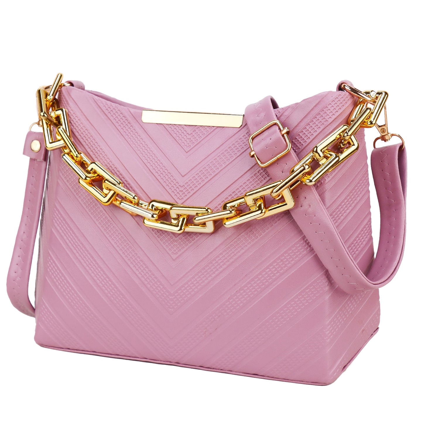 Ms. Classy Printed Vegan Leather Sling Bag - Pink