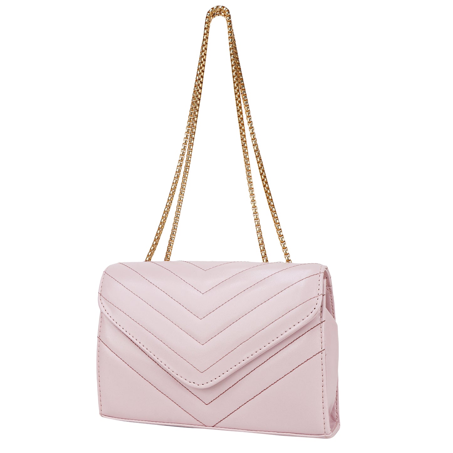 Miss Santorini Vegan Leather Quilted Sling Bag - Peach