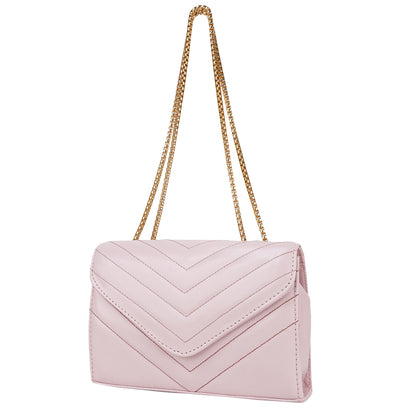 Miss Santorini Vegan Leather Quilted Sling Bag - Peach