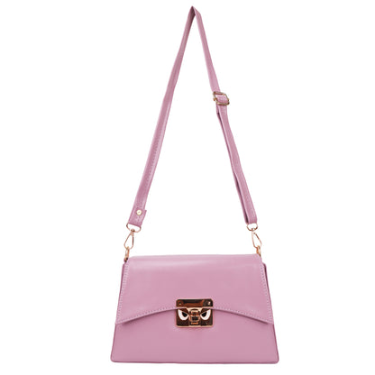 Devil Vegan Leather Satchel Box Sling Bag - Lavender