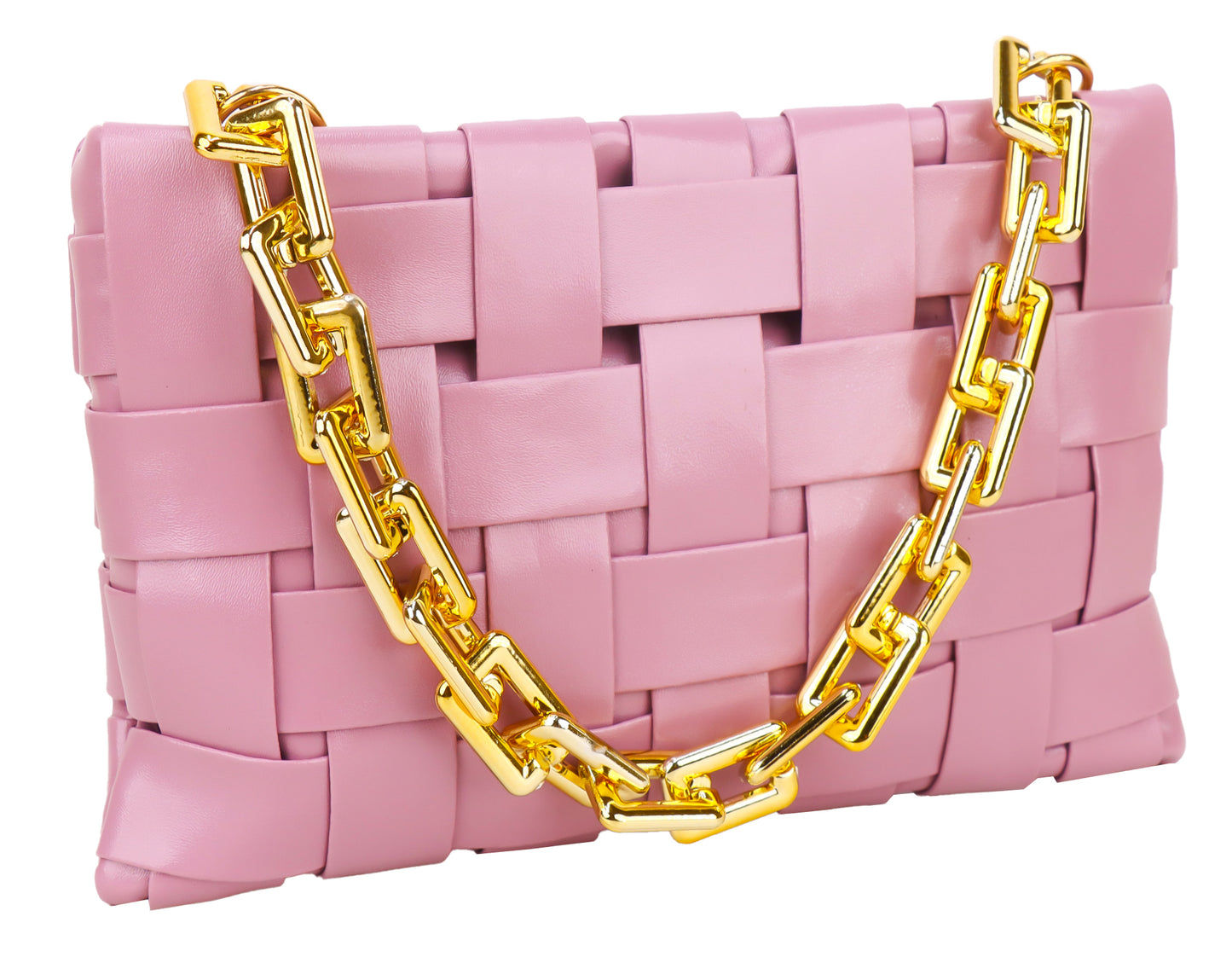 Miss Nairobi Vegan Leather Woven Sling Bag - Pink