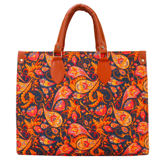 Gardinia Floral Canvas and Hand Bag - Brown