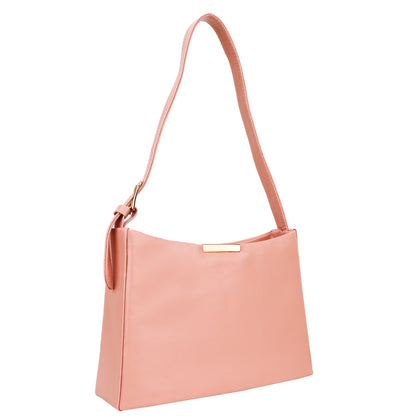 Cressida Vegan Leather Shoulder Handbag - Peach