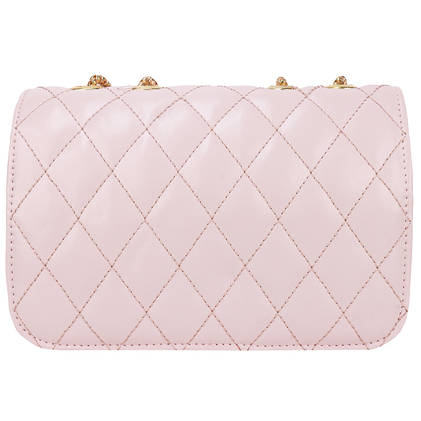 Miss Brasilia Vegan Leather Quilted Sling Bag - Light Pink