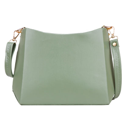 Ms. Classy Printed Vegan Leather Sling Bag - Green